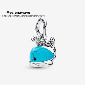Pandora Turquoise-colored Whale Dangle Charm